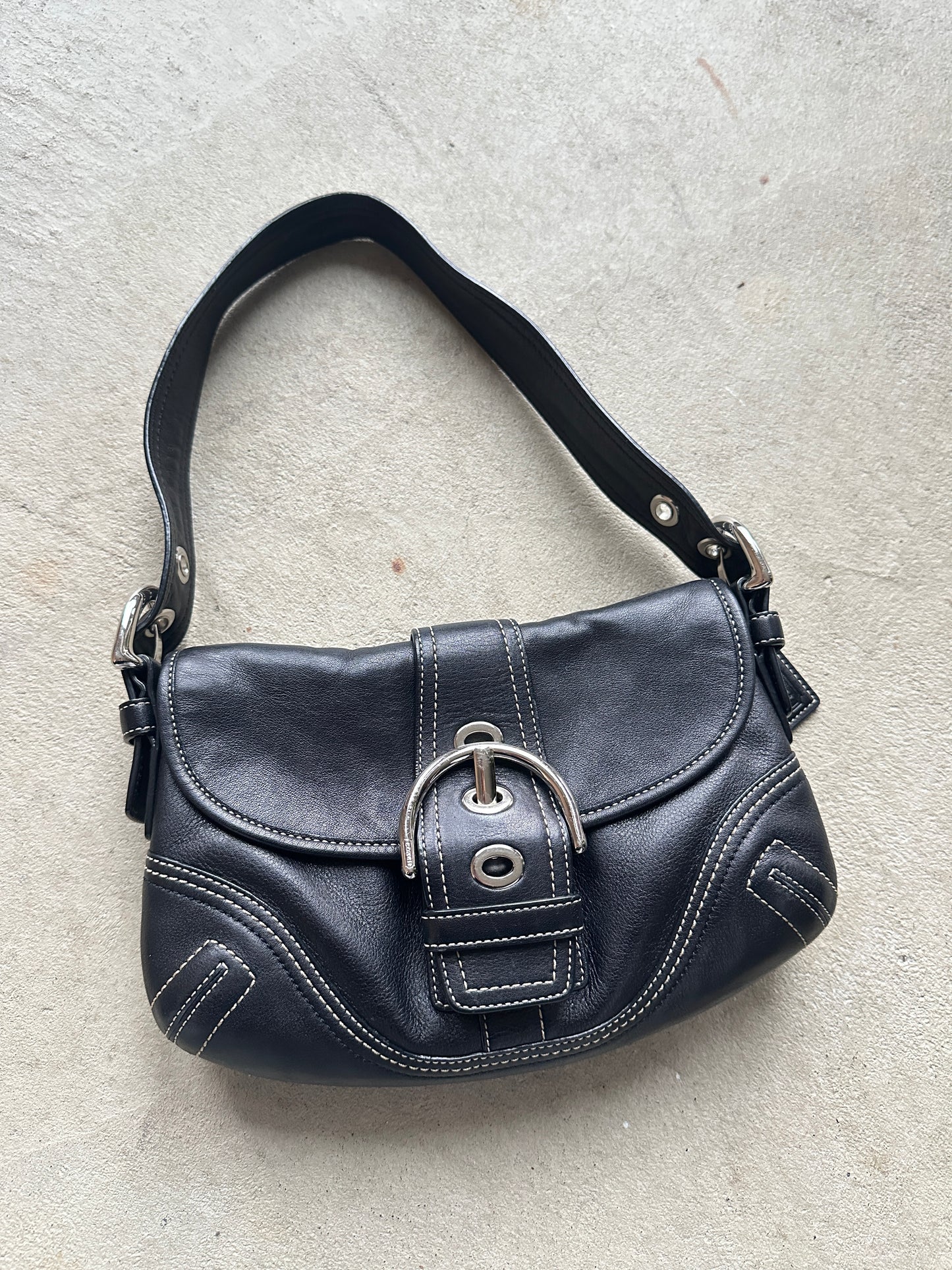 Vintage Coach Black Mini Soho Shoulder Bag