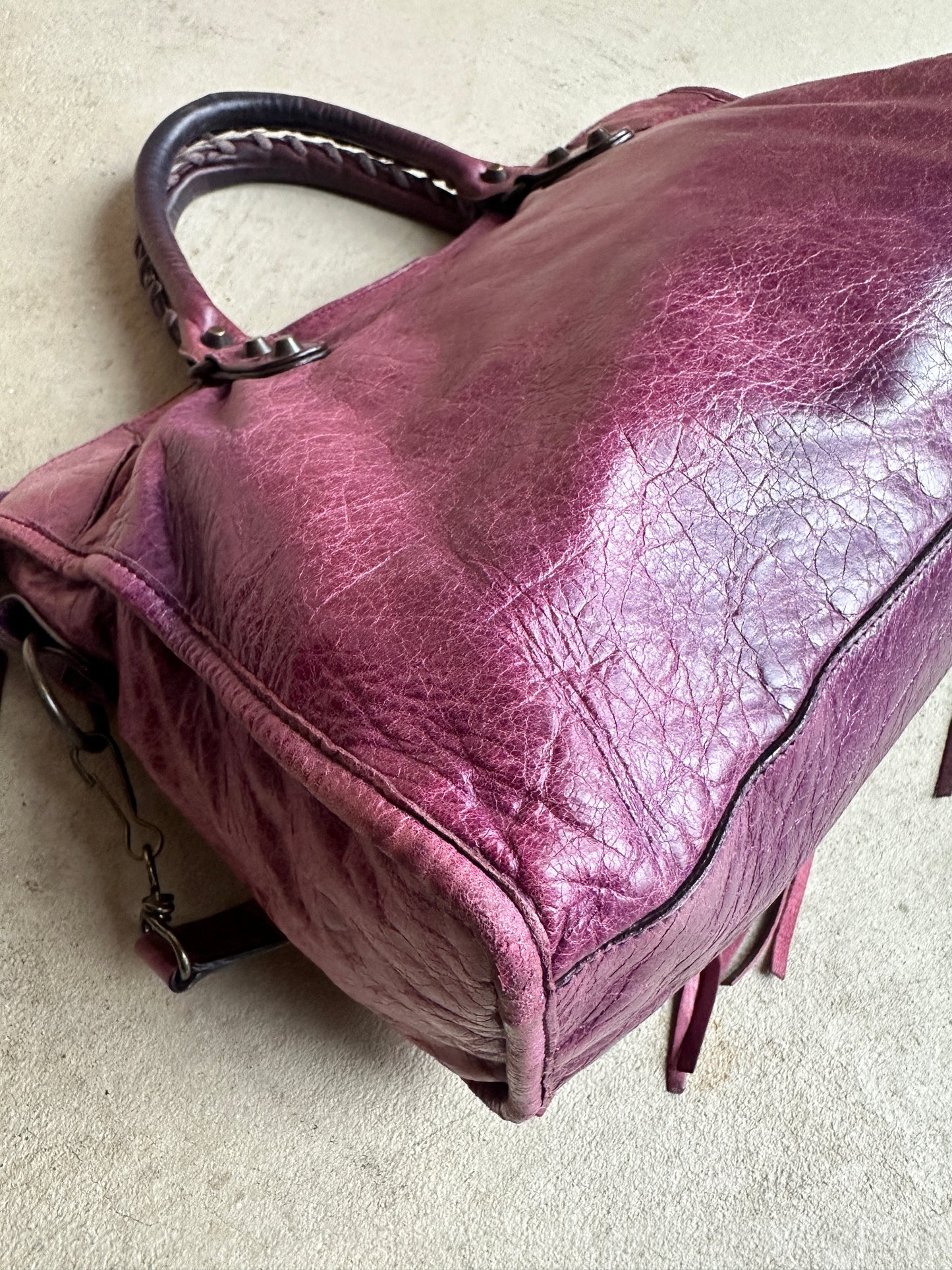 Vintage Maroon/burgundy Balenciaga City Bag