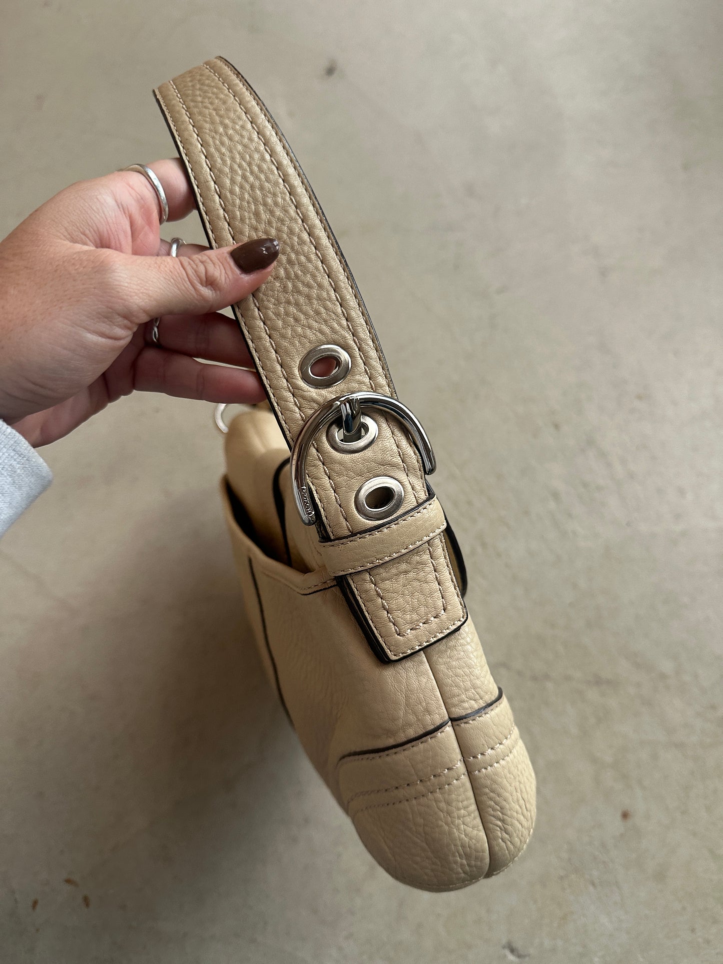 Vintage Coach Beige Soho Shoulder Bag