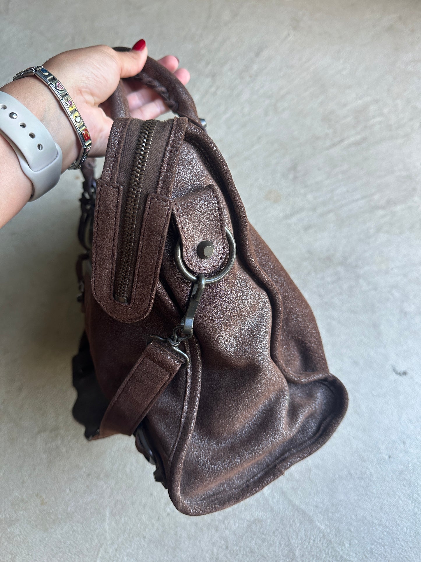 Vintage Rare Brown Metallic Balenciaga City Bag