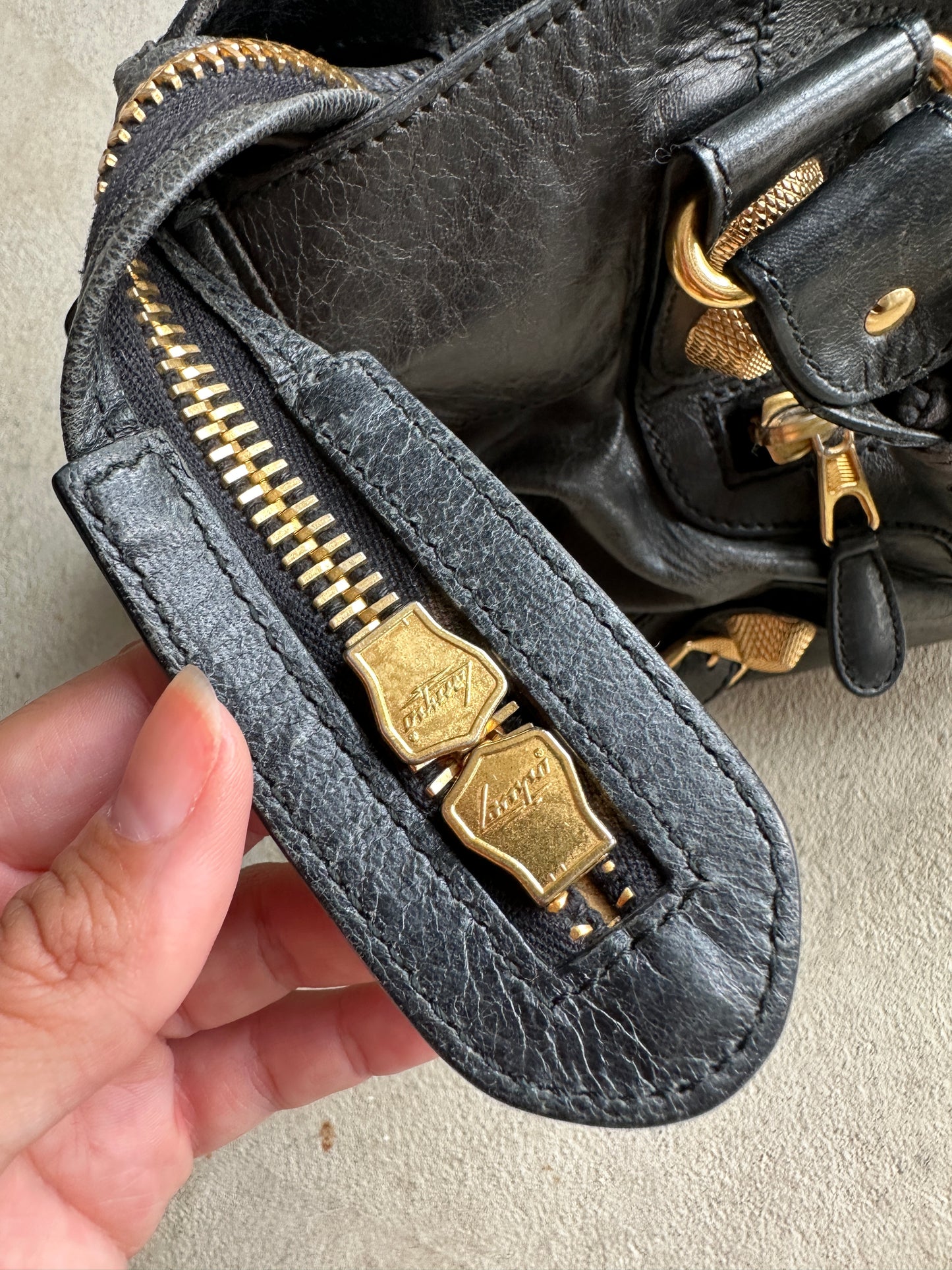 Vintage Black/Gold Balenciaga City Bag