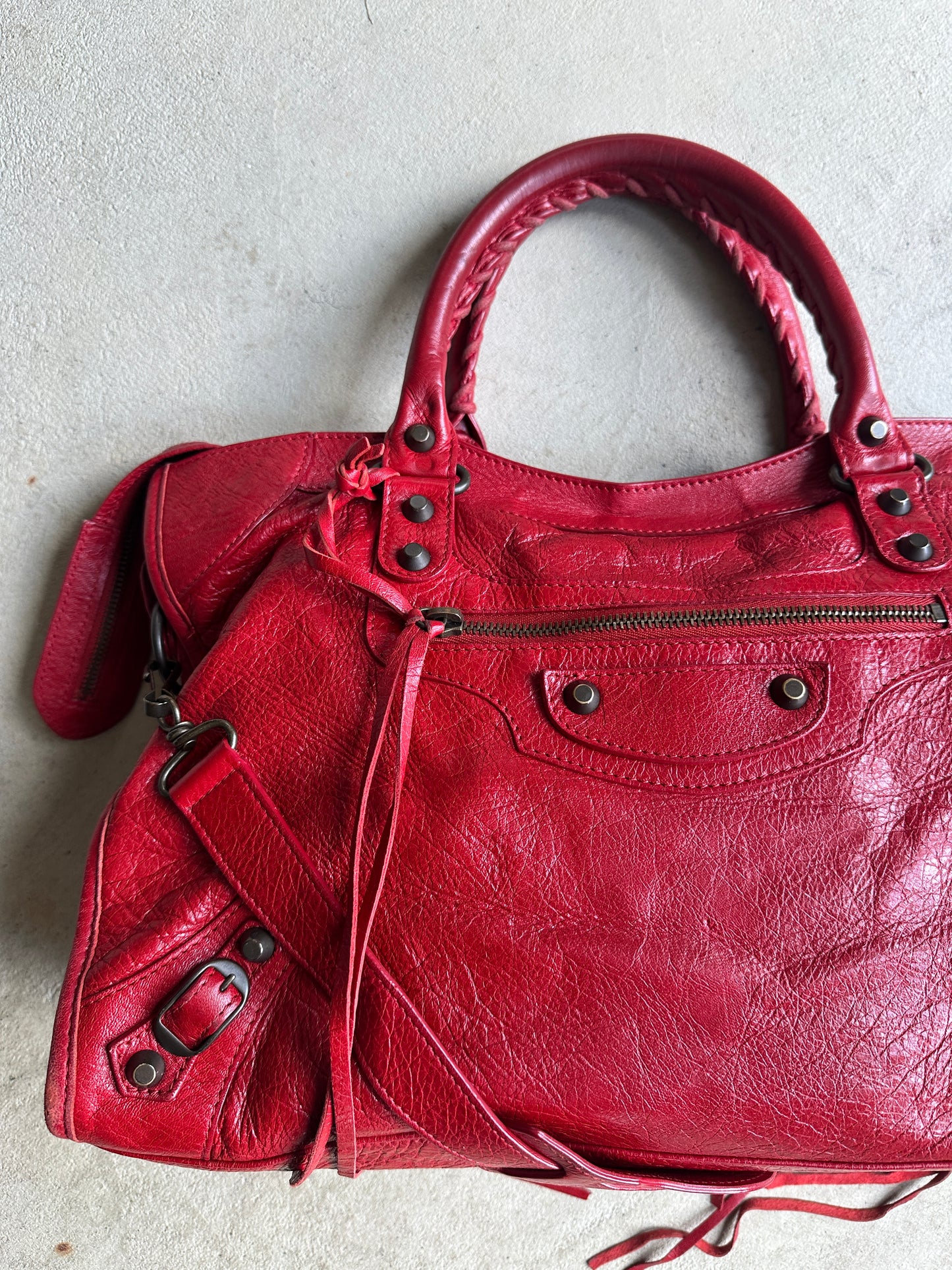 Vintage Red Balenciaga City Bag