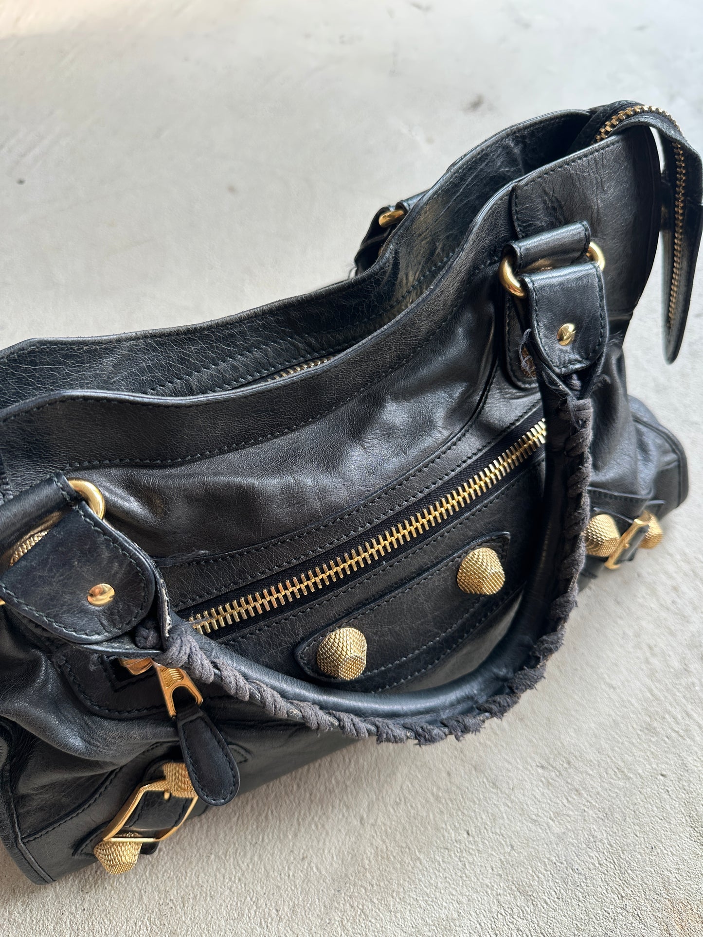 Vintage Black/Gold Balenciaga City Bag