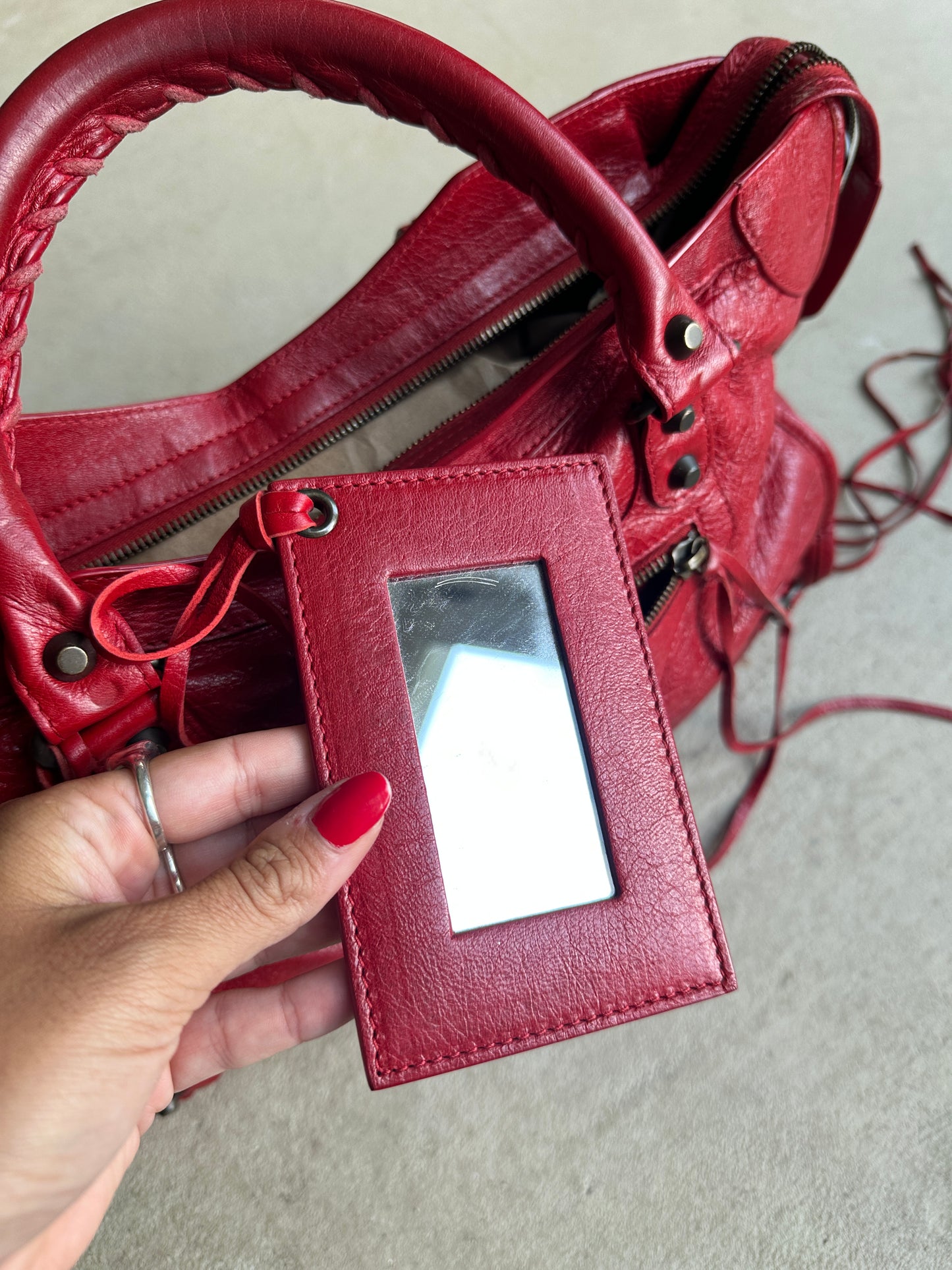 Vintage Red Balenciaga City Bag