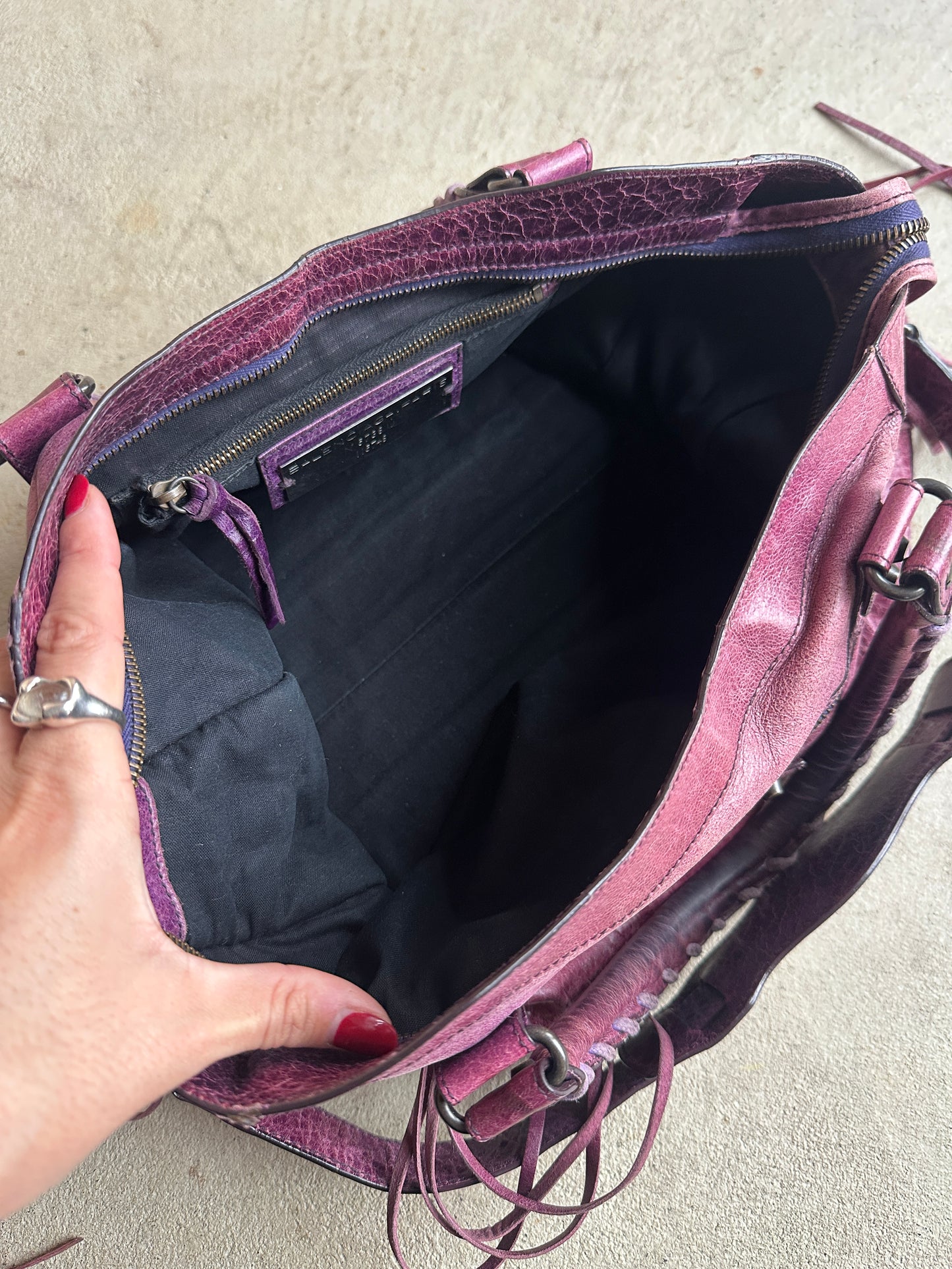 Vintage Maroon/burgundy Balenciaga City Bag