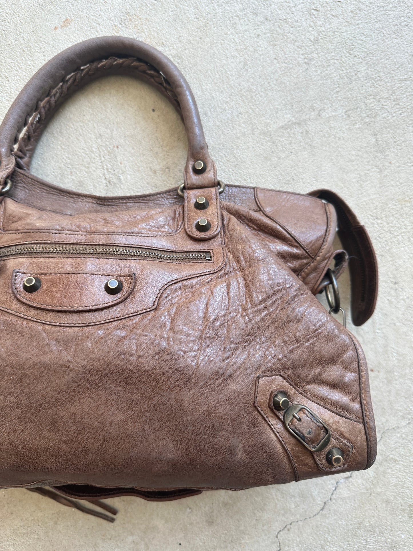 Vintage Brown/Tan Balenciaga City Bag