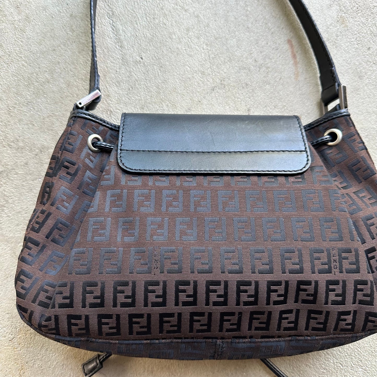 Vintage Fendi Baguette Style Brown Shoulder Bag