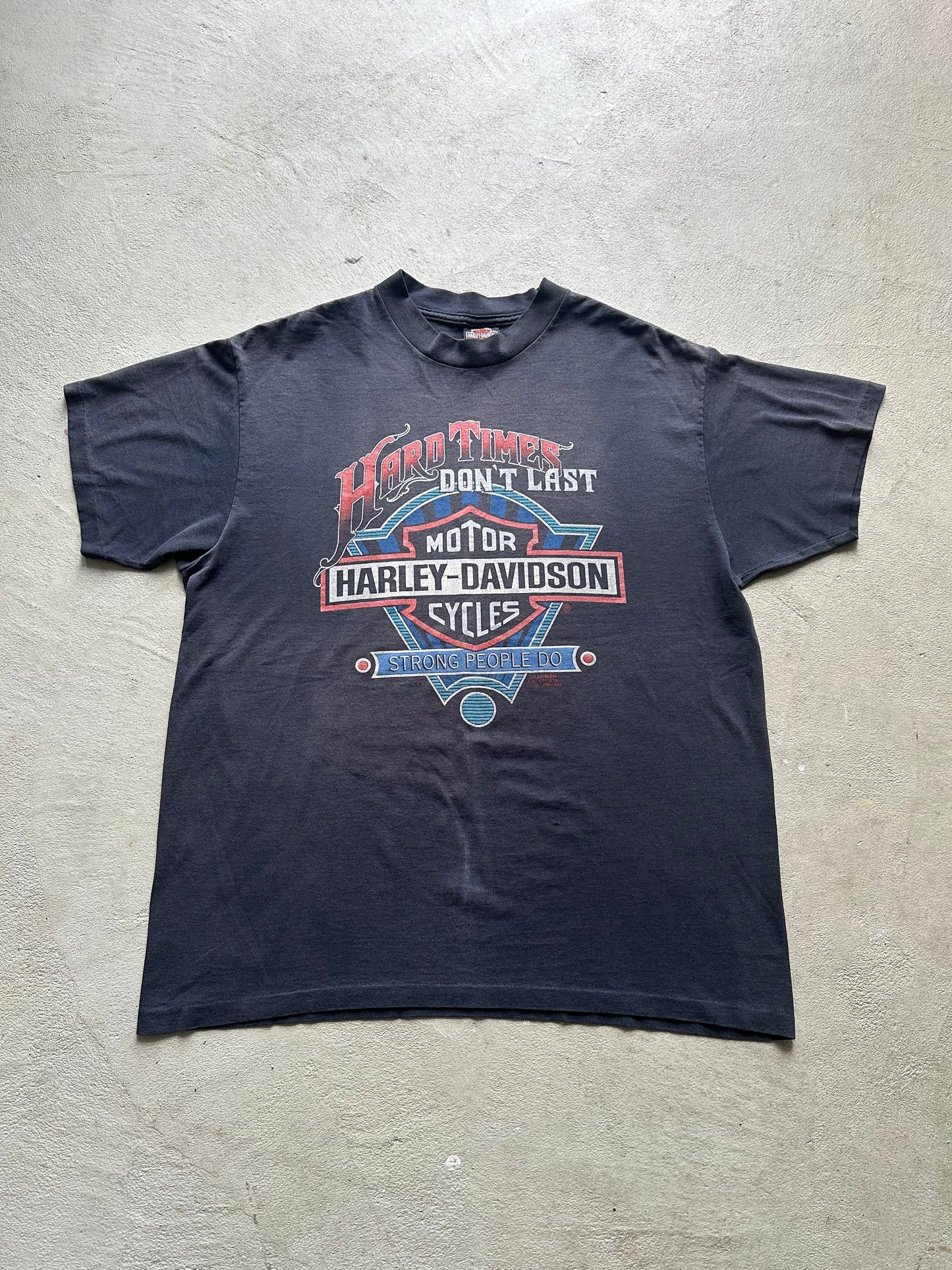 Vintage 80’s Harley Davidson 3D Emblem Tee - L