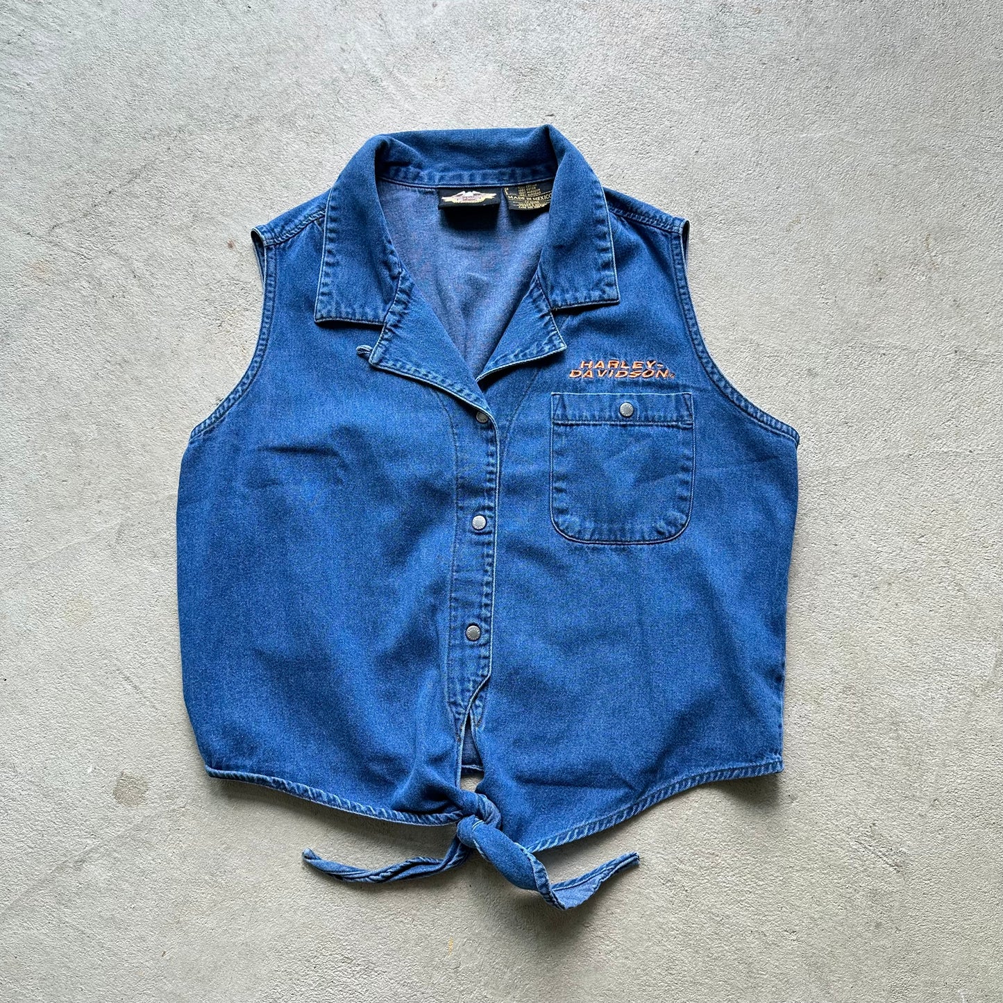 Vintage Women's Harley Davidson Denim Top