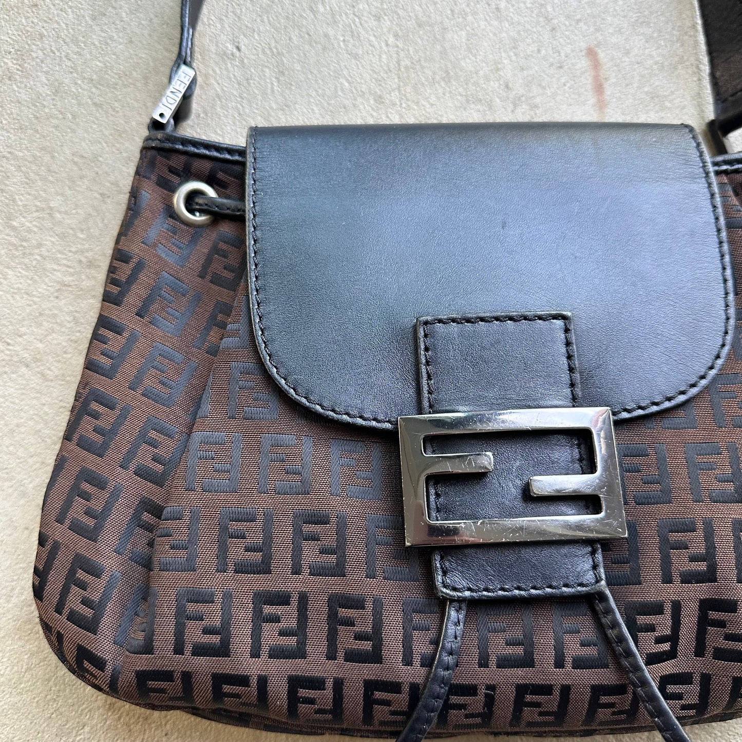 Vintage Fendi Baguette Style Brown Shoulder Bag