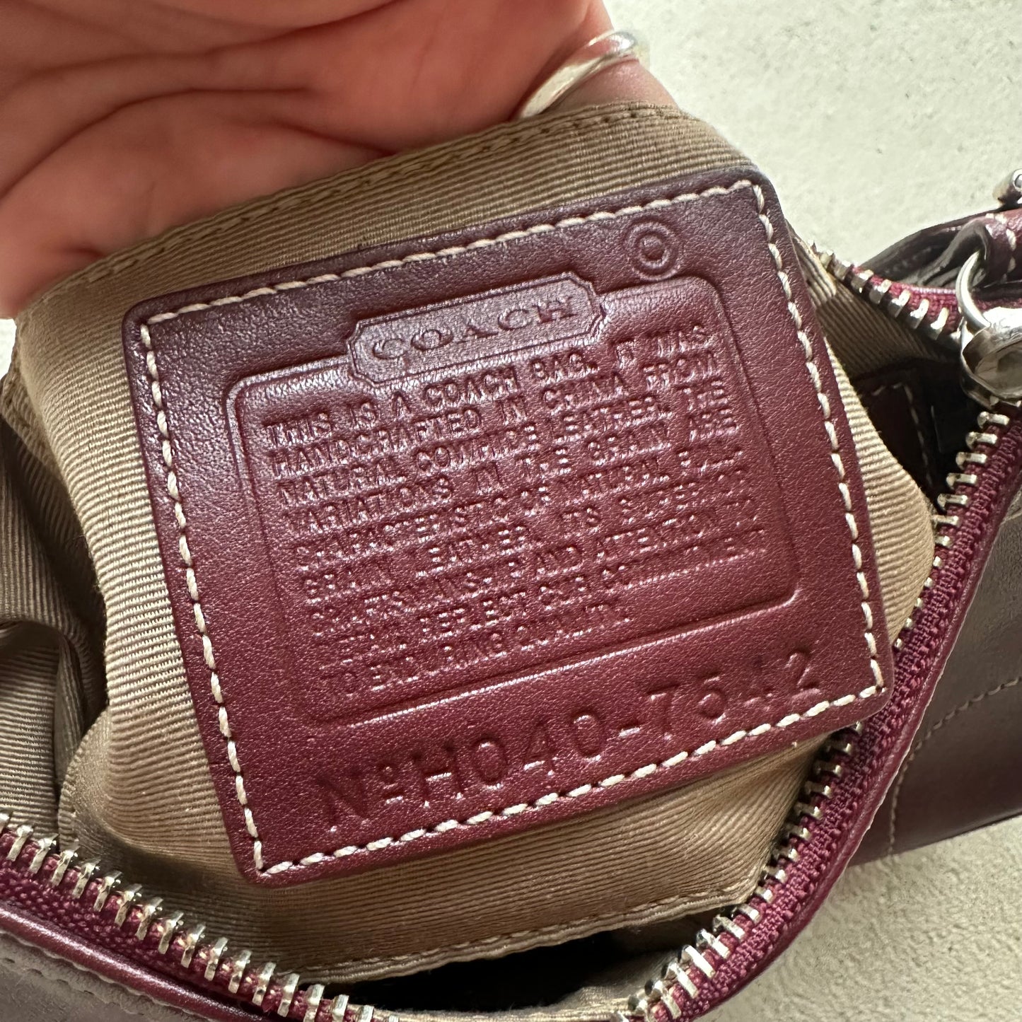 RARE Vintage Y2K Coach Maroon Leather Mini Hampton Shoulder Bag