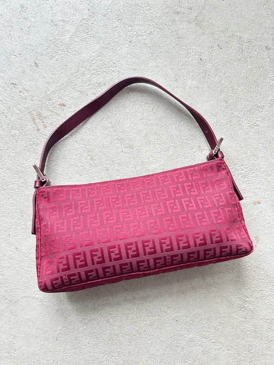 Vintage Fendi Red Baguette Shoulder Bag