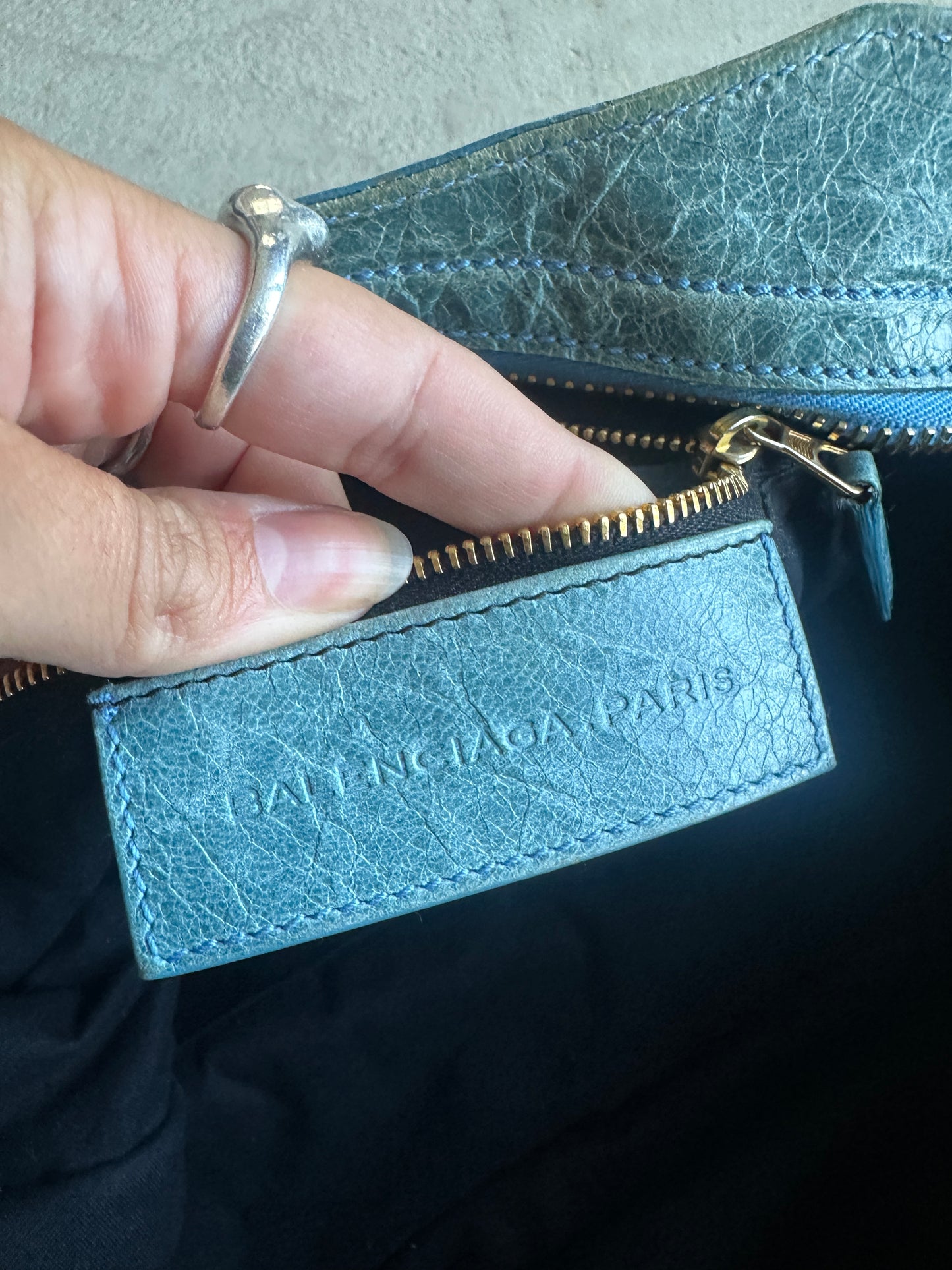 Vintage Faded Blue Balenciaga City Bag