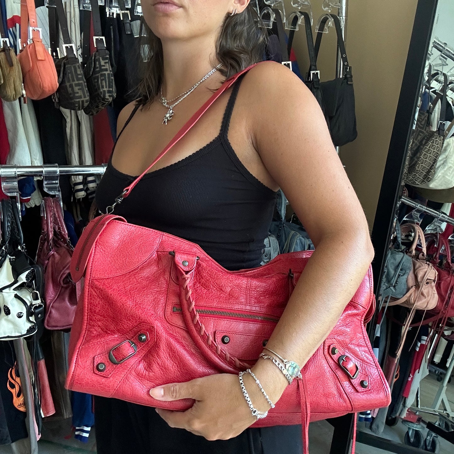Vintage Balenciaga Red Part Time Bag