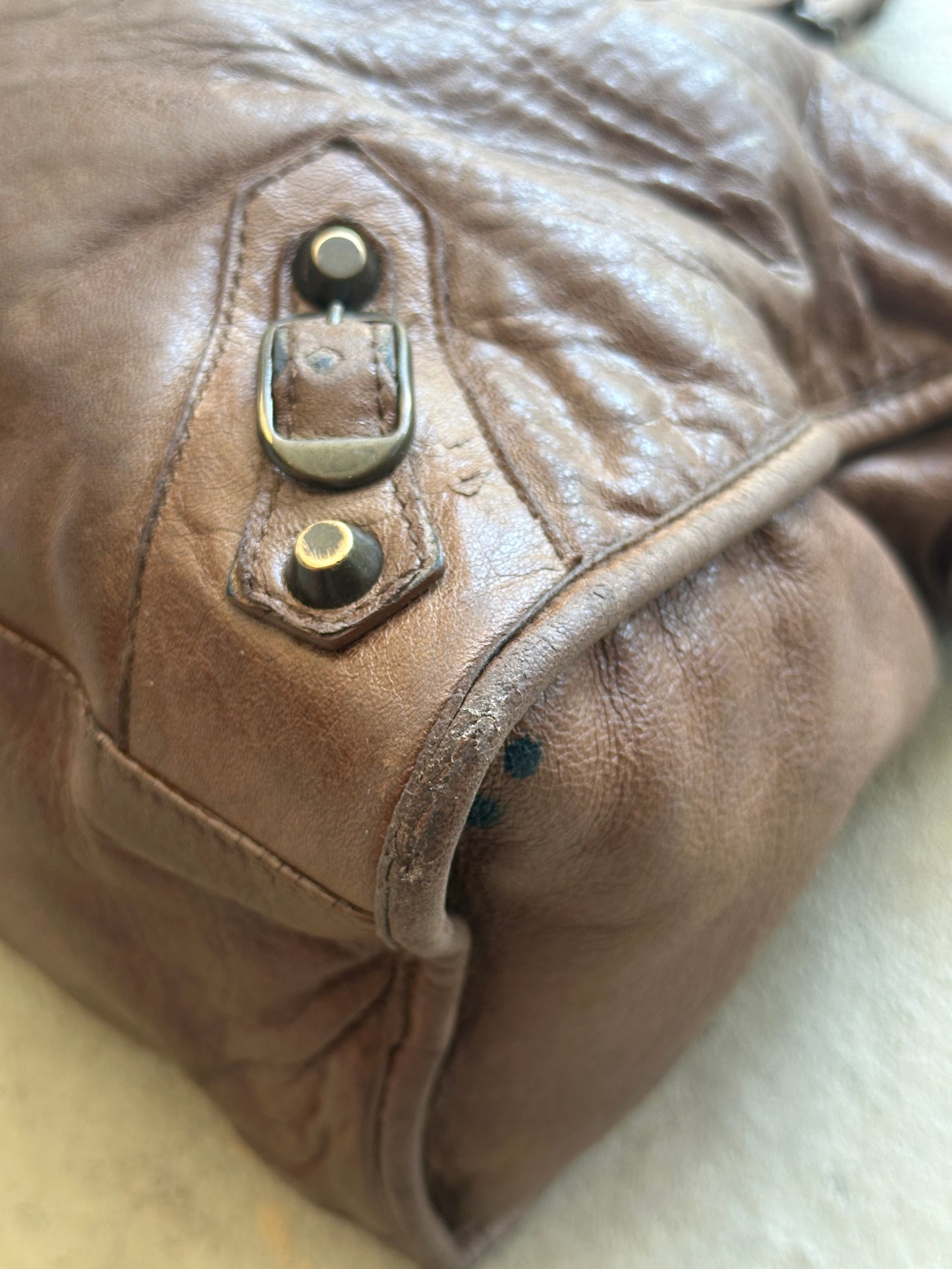 Vintage Brown/Tan Balenciaga City Bag