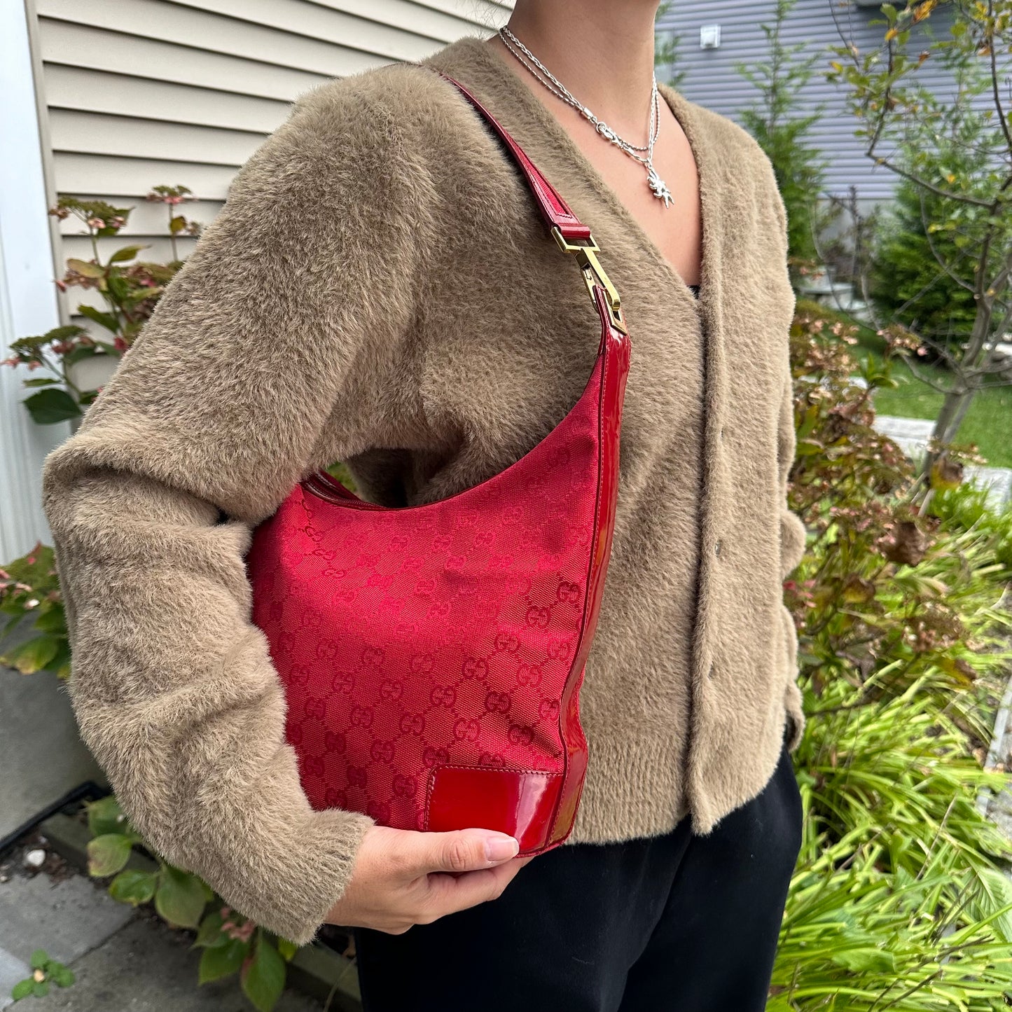 Vintage Gucci GG Canvas Hobo Shoulder Bag