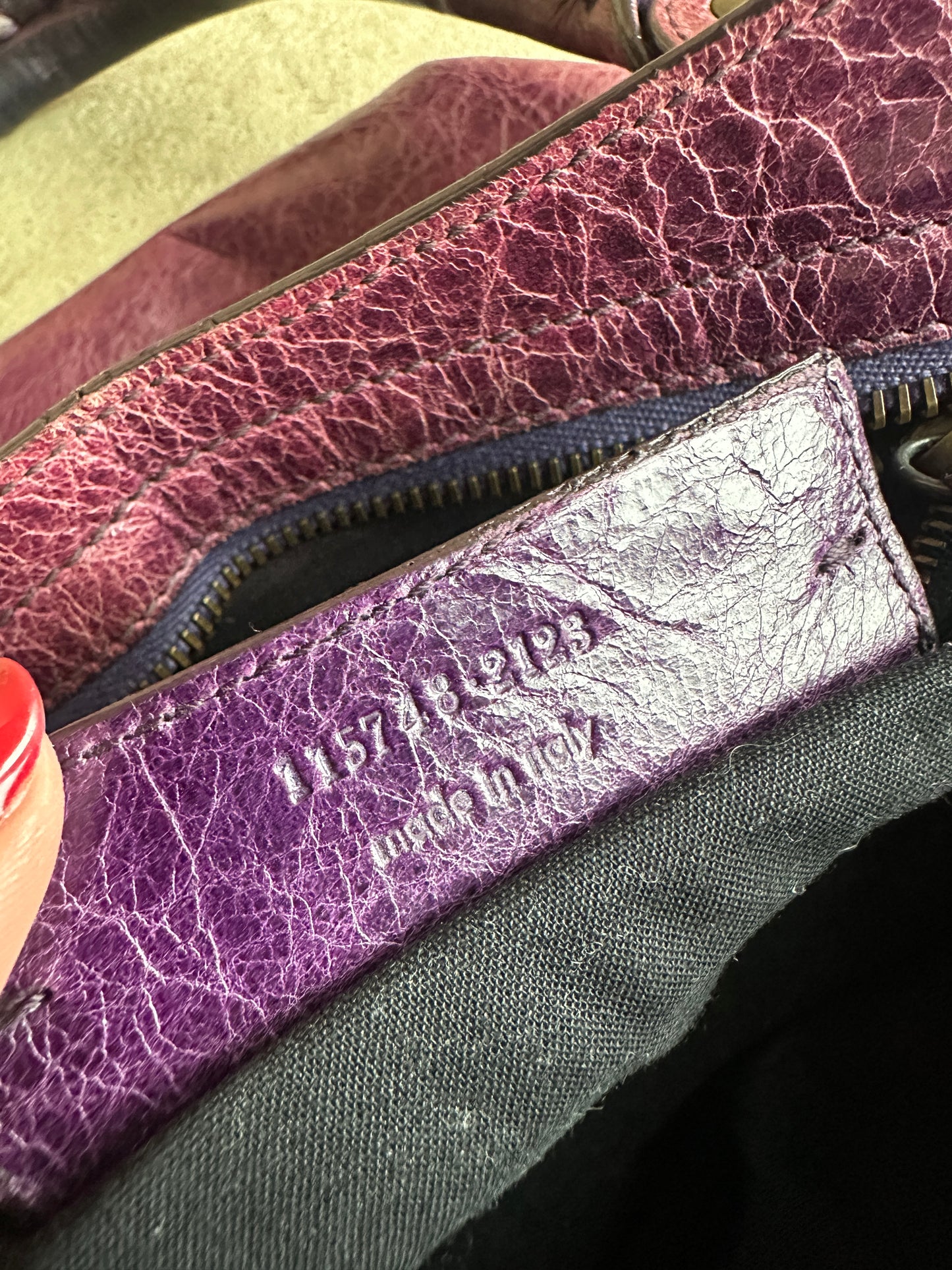 Vintage Maroon/burgundy Balenciaga City Bag