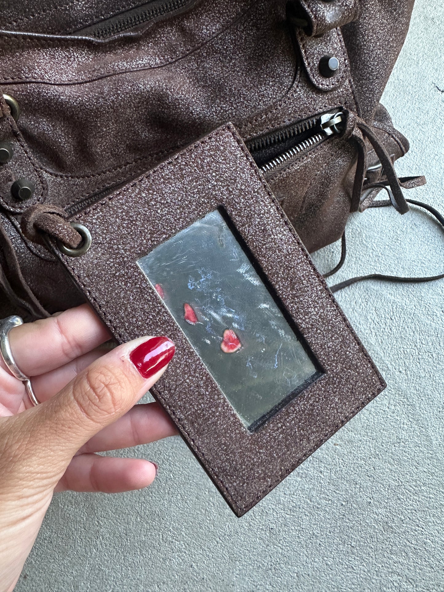 Vintage Rare Brown Metallic Balenciaga City Bag