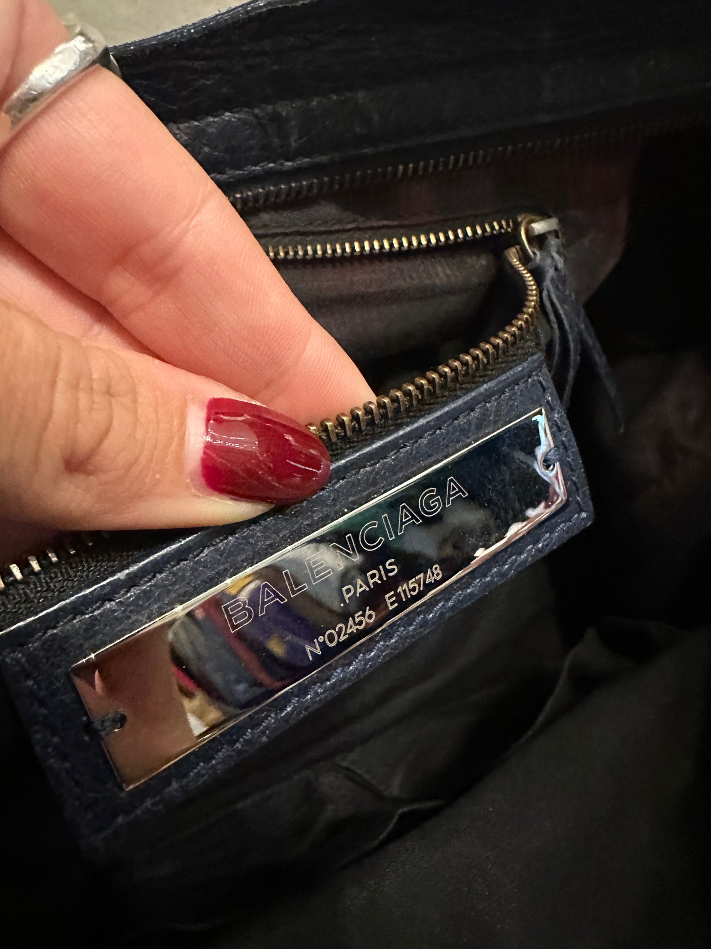 Vintage Navy Balenciaga City Bag