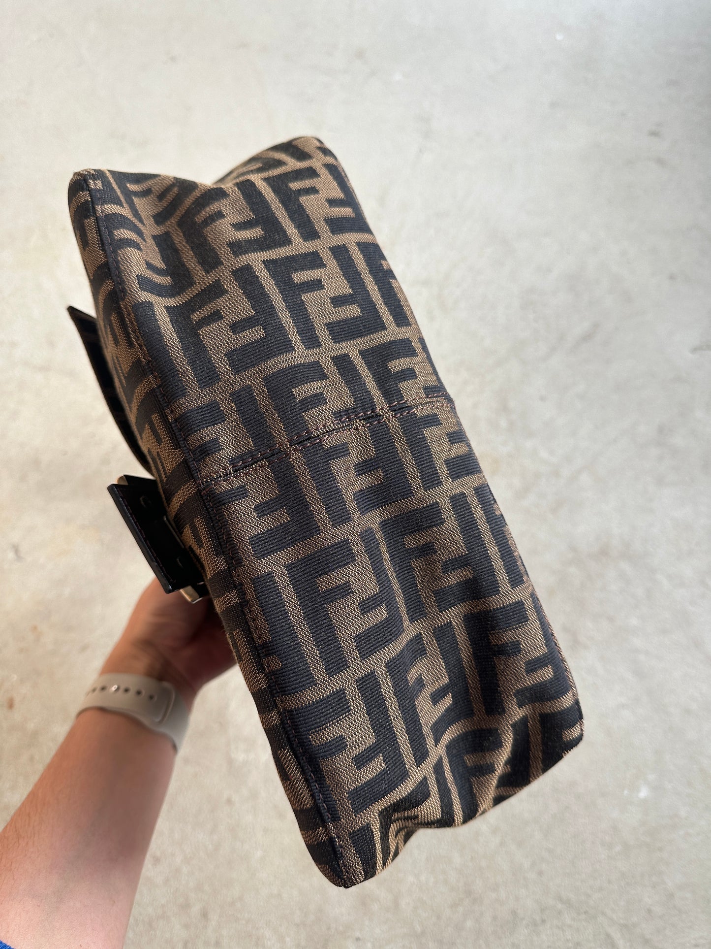 Vintage Fendi Brown Zucca Mama Baguette