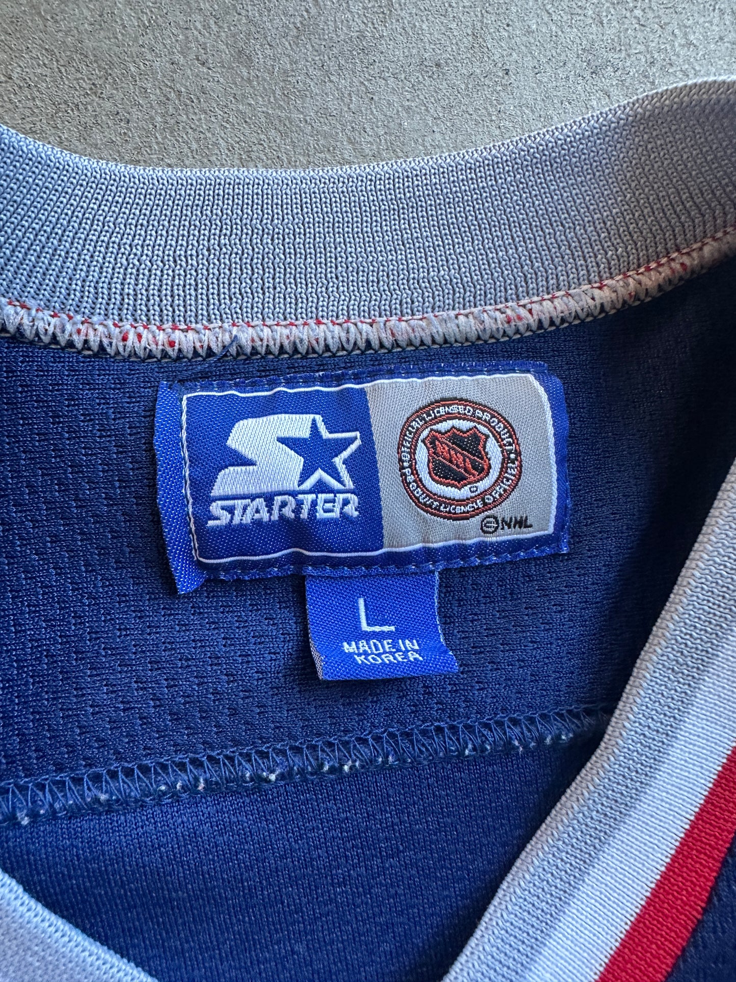 Vintage Starter New York Rangers Jersey Lady Liberty Eastern NHL Conference - L