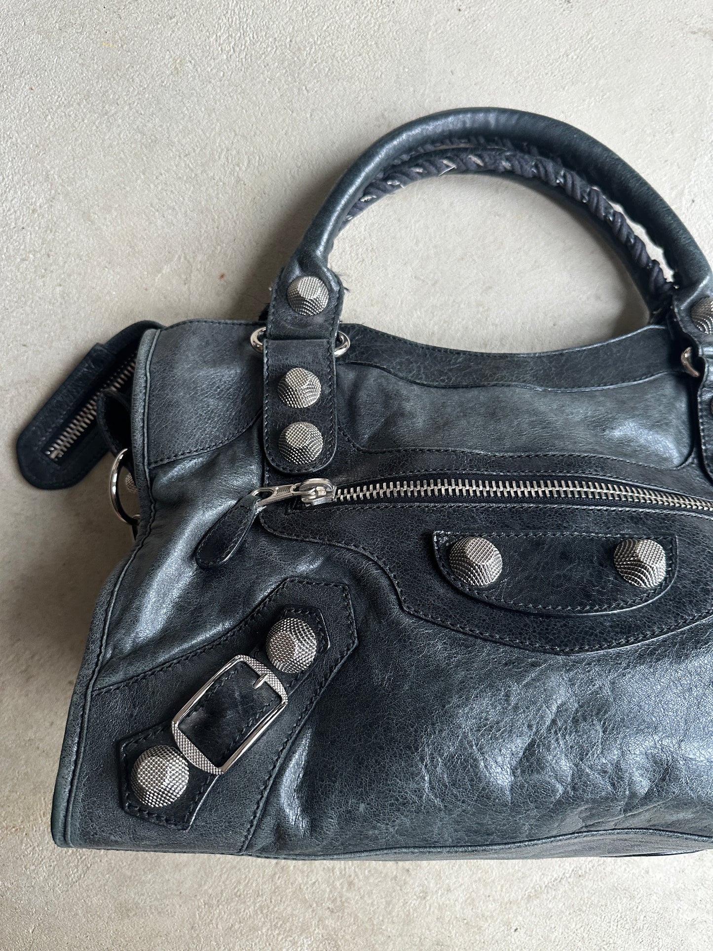 Vintage Faded Black Balenciaga City Bag