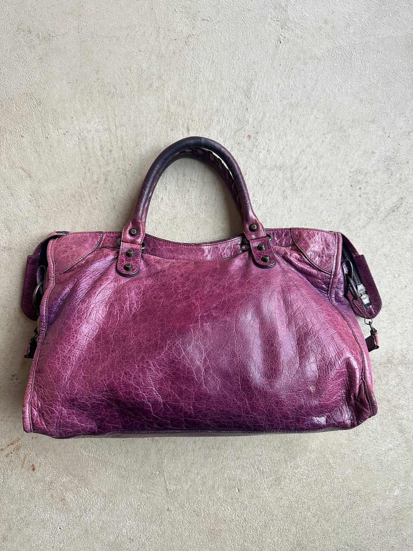 Vintage Maroon/burgundy Balenciaga City Bag