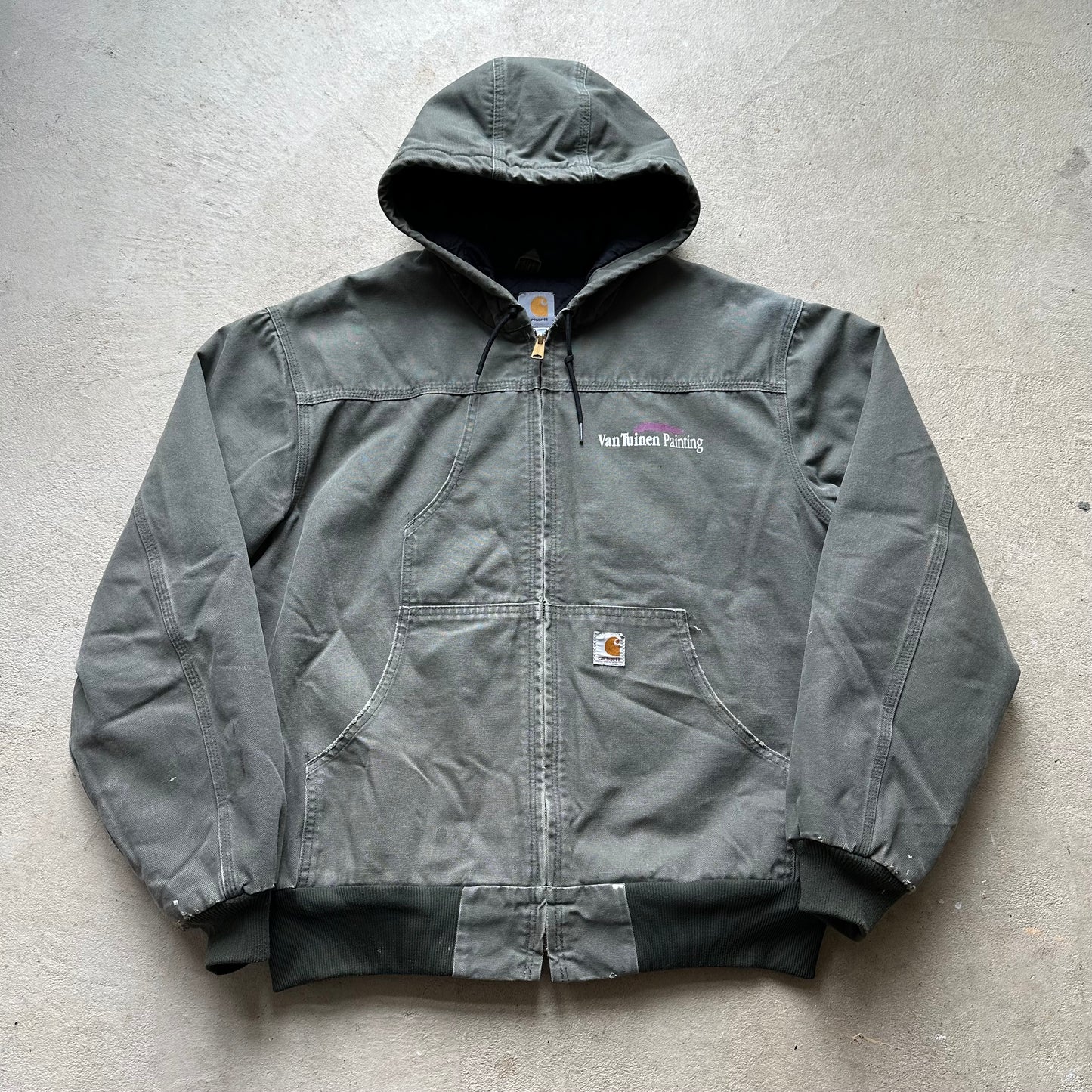 Vintage Carhartt Green Hooded Jacket - L