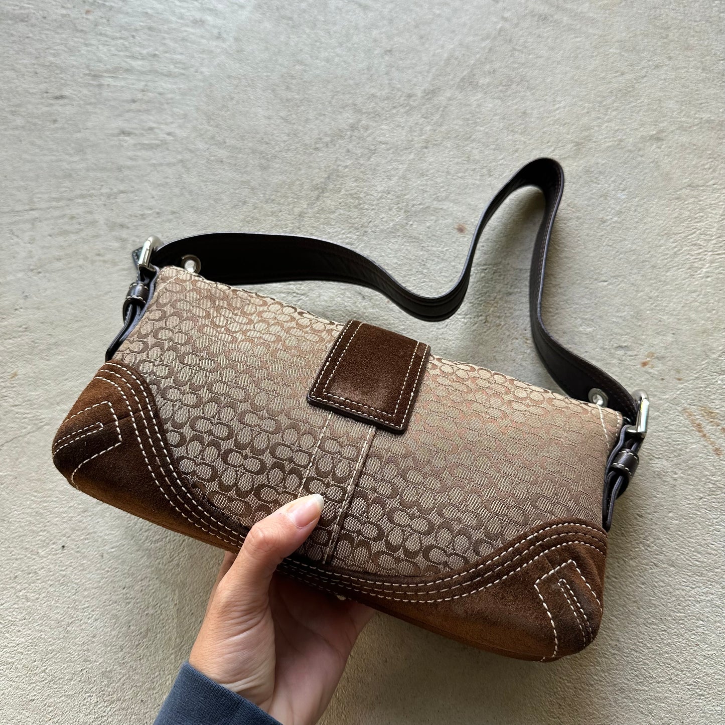 Vintage Y2K Coach Brown Square Soho Shoulder Bag