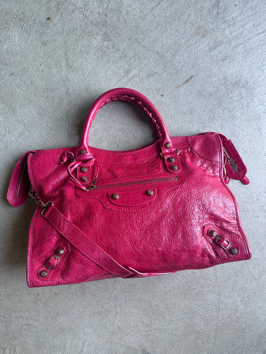 Vintage Watermelon Pink Balenciaga City Bag