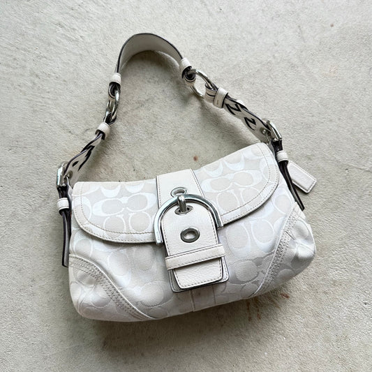 Vintage Y2K Coach White Mini Soho Shoulder Bag