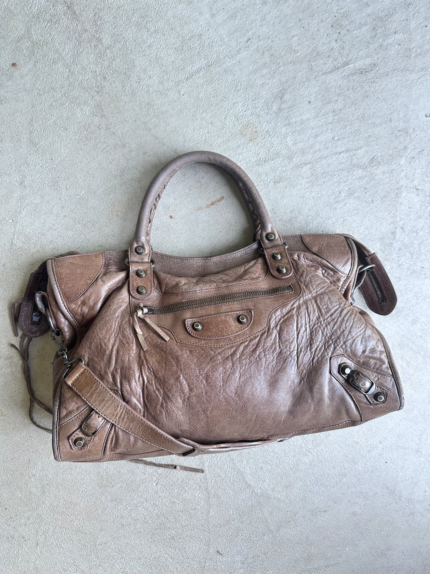 Vintage Brown/Tan Balenciaga City Bag