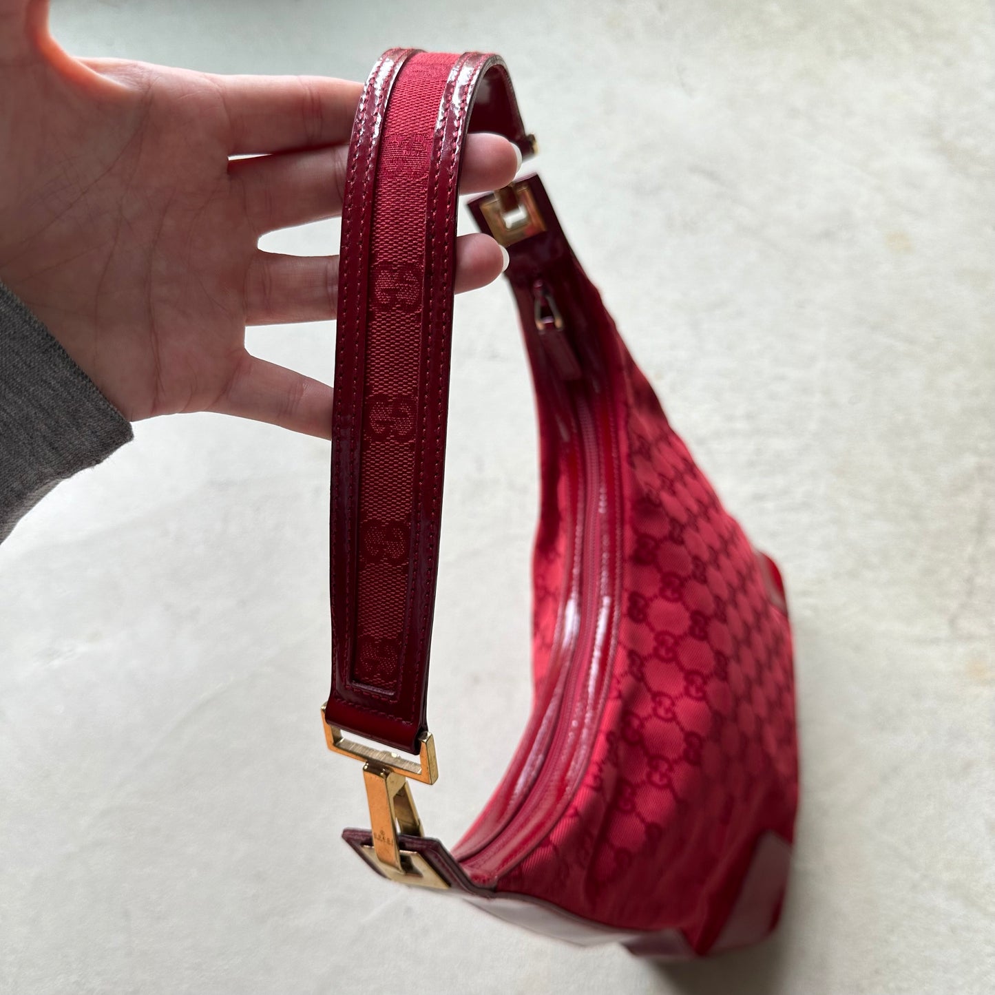 Vintage Gucci GG Canvas Hobo Shoulder Bag