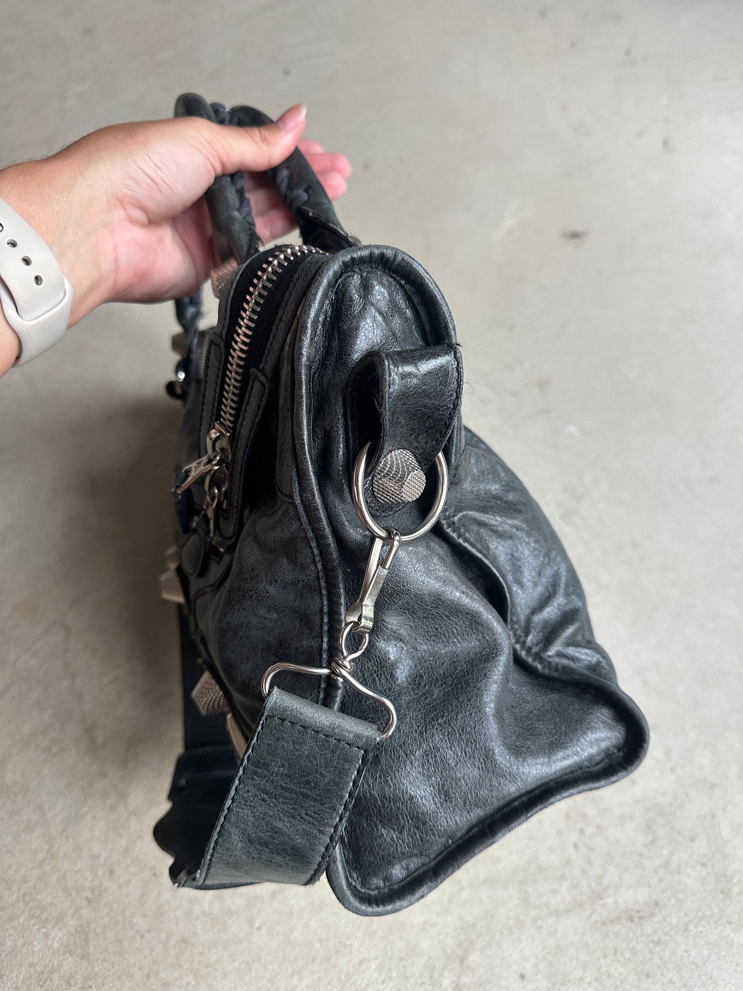 Vintage Faded Black Balenciaga City Bag