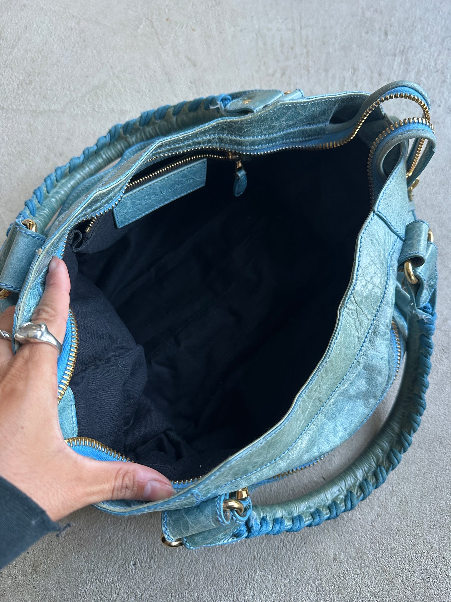 Vintage Faded Blue Balenciaga City Bag