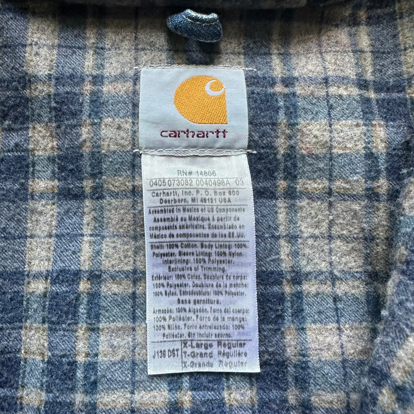 Vintage Carhartt Denim Hooded Jacket - XL