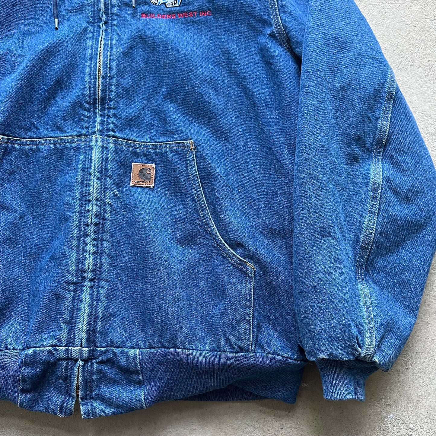 Vintage Carhartt Denim Hooded Jacket - XL