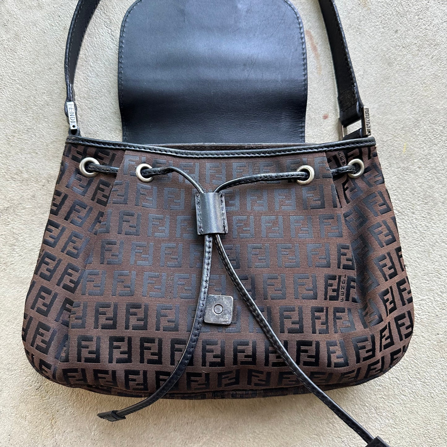 Vintage Fendi Baguette Style Brown Shoulder Bag