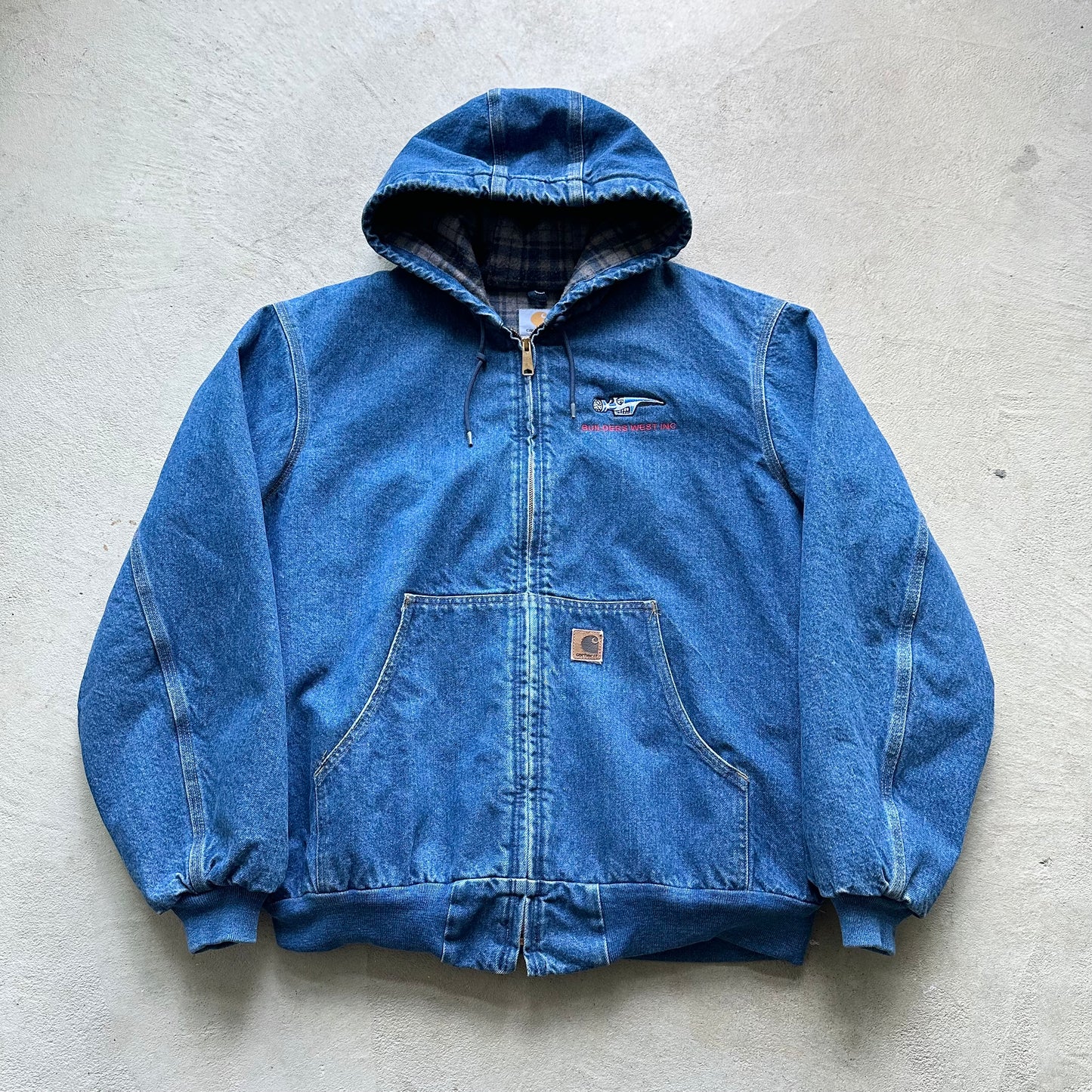 Vintage Carhartt Denim Hooded Jacket - XL