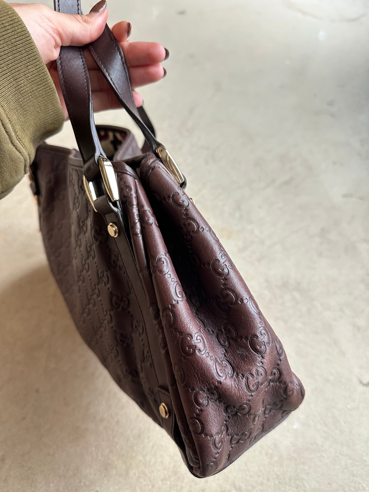 Gucci Brown Leather Abbey Shoulder Bag