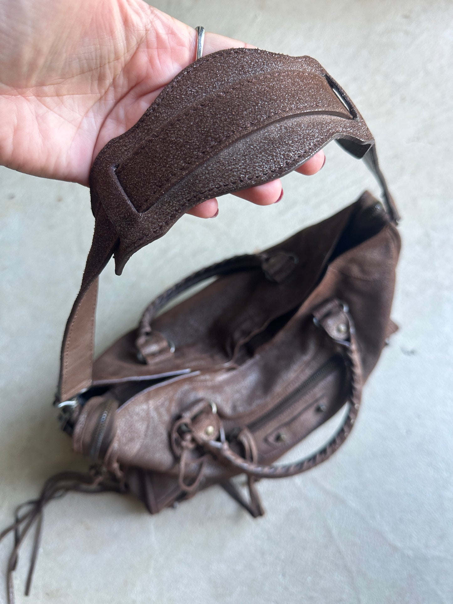 Vintage Rare Brown Metallic Balenciaga City Bag