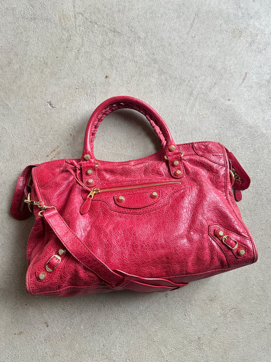 Vintage Red Balenciaga City Bag