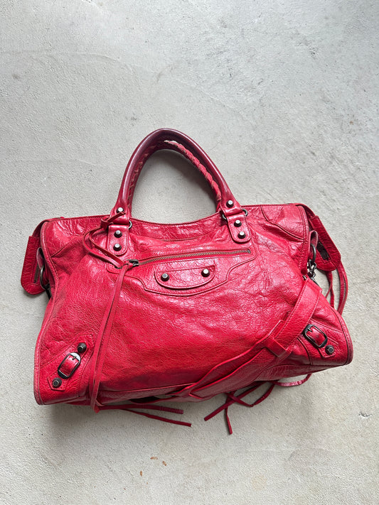 Vintage Red Balenciaga City Bag