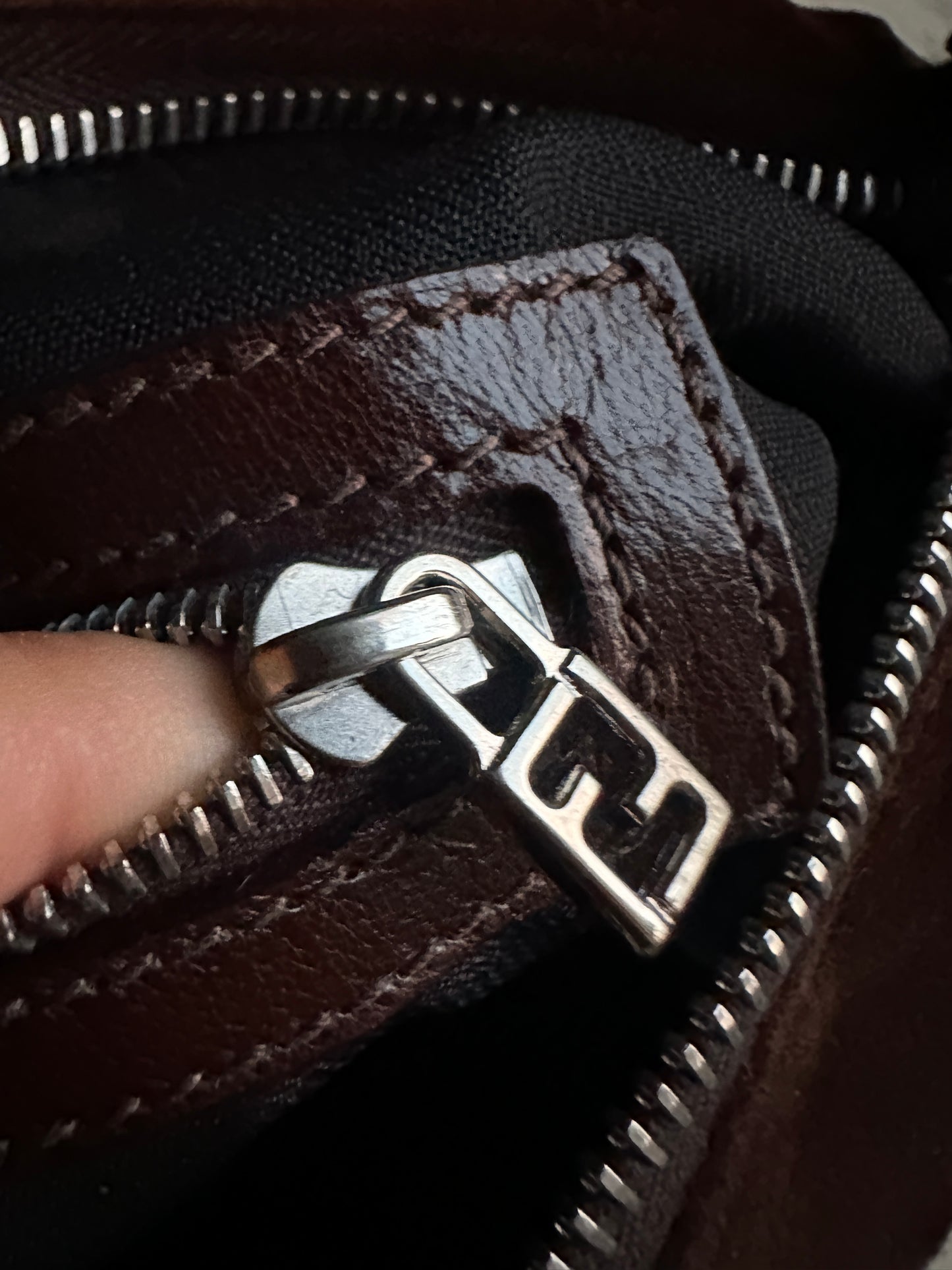 Vintage Brown Suede Fendi Shoulder Bag