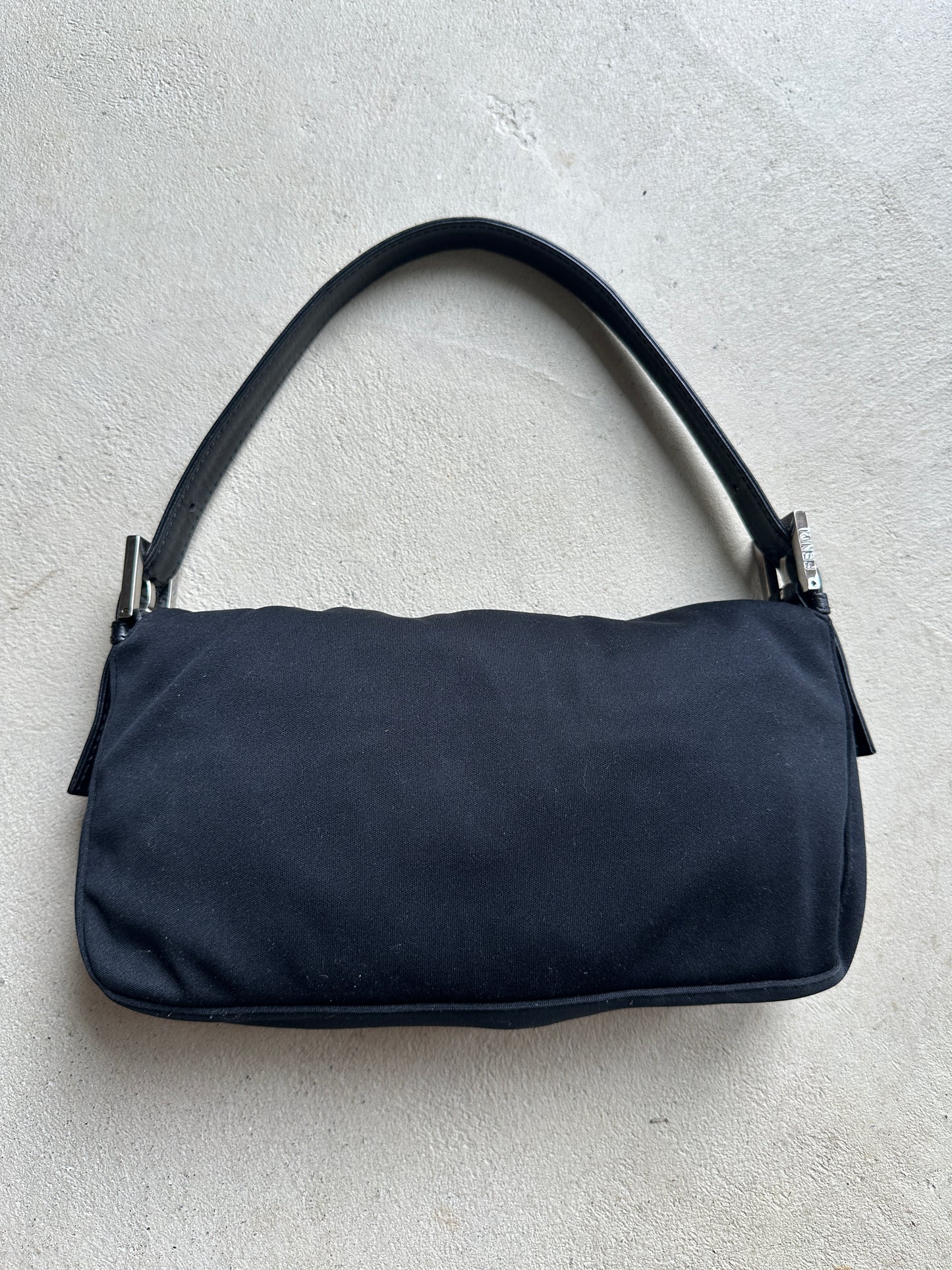 Vintage Fendi Black Nylon Baguette