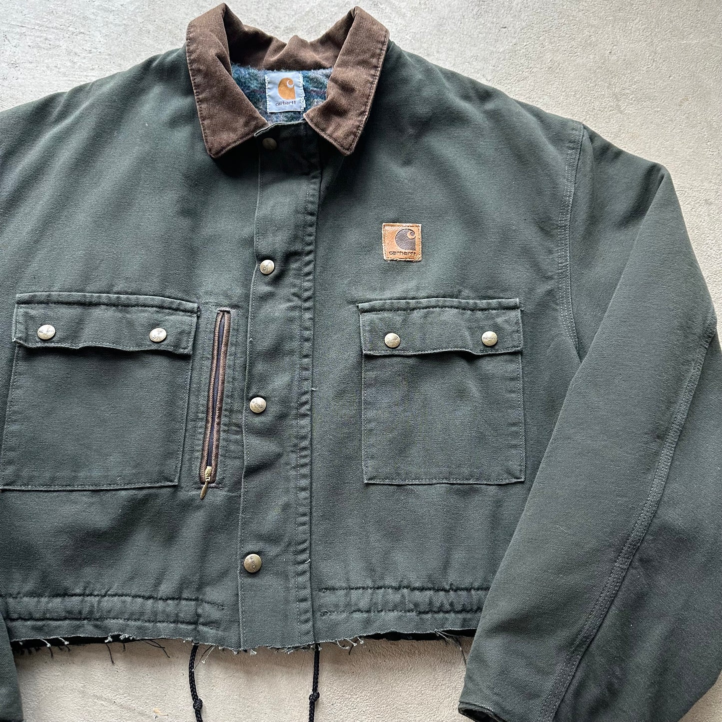 Vintage Carhartt Cropped Green Jacket