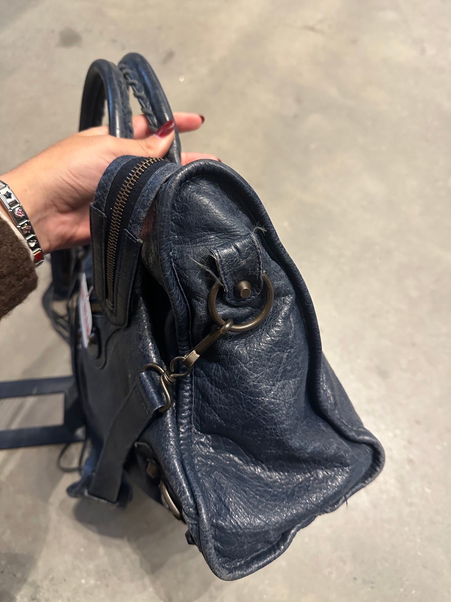 Vintage Navy Balenciaga City Bag