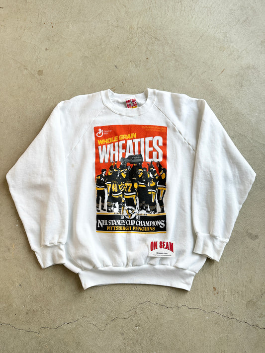 Golds Gym Pittsburgh Penguins Sweatshirt Box Print 1990 1991 Stanley Cup - L