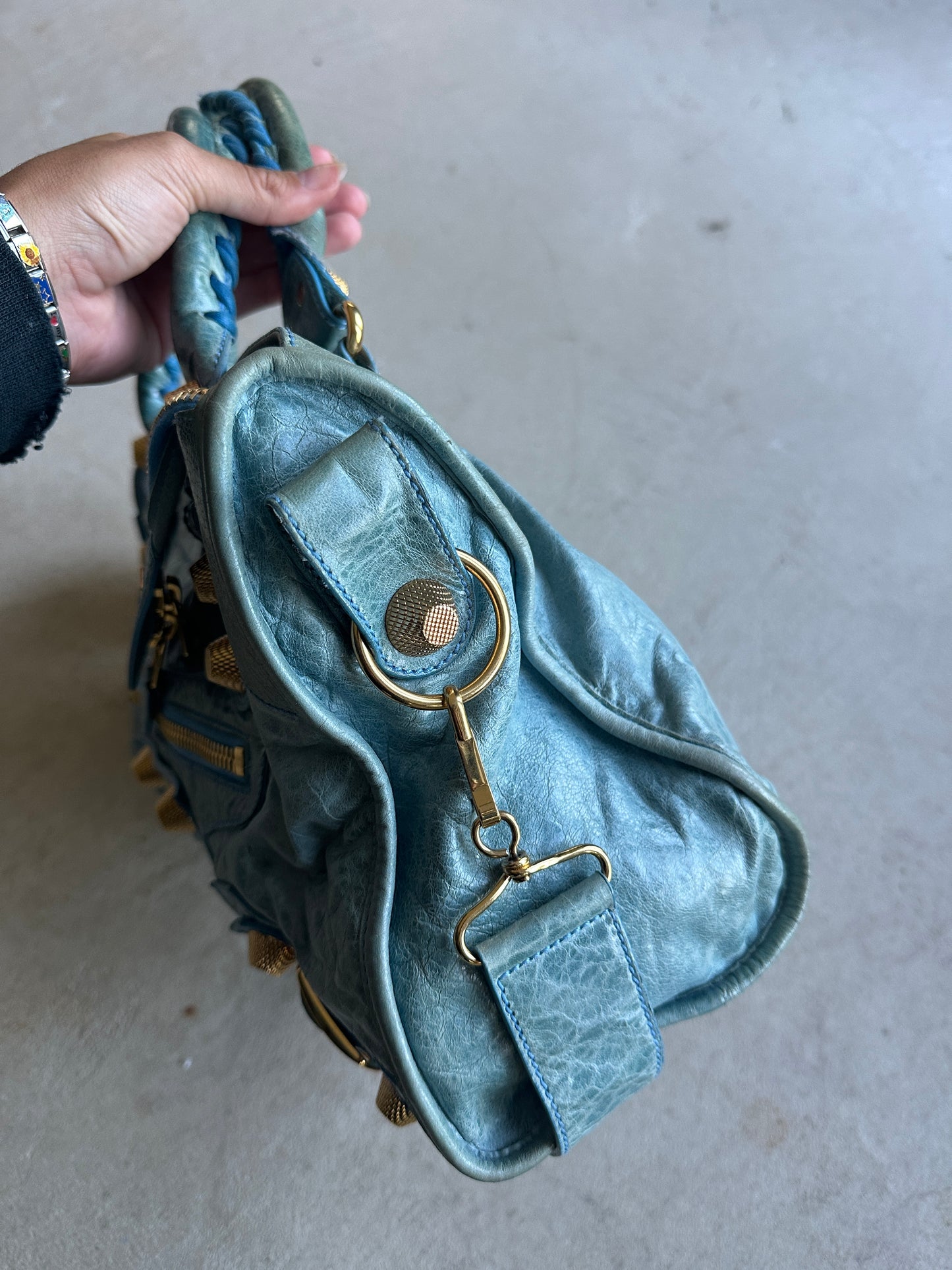 Vintage Faded Blue Balenciaga City Bag