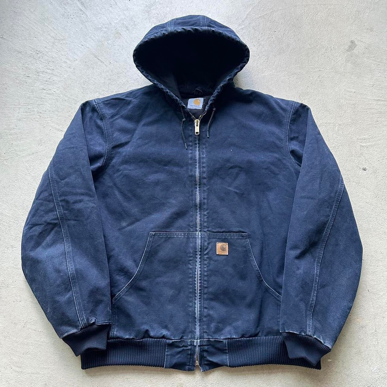 Vintage Carhartt Navy Hooded Jacket - XL